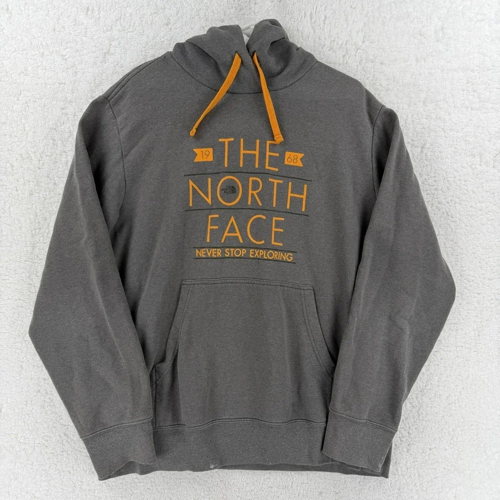 The North Face Hoodie Mens XL Gray 1968 Never Stop Exploring Sweatshirt Pullover